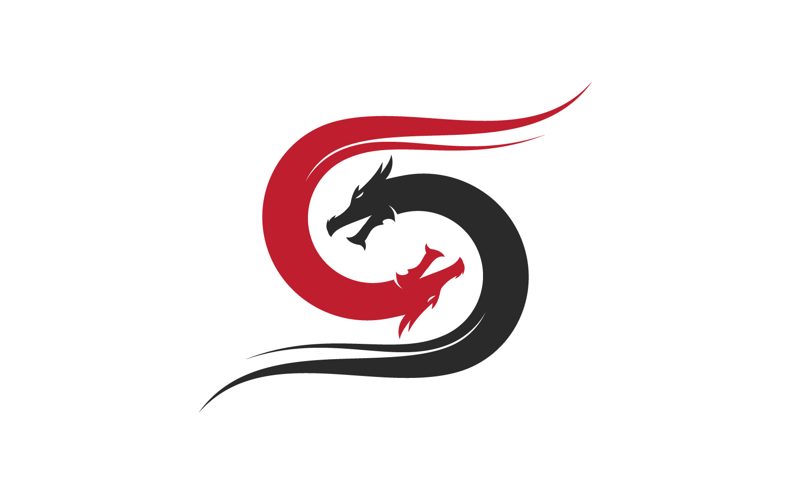Draak logo sjabloon vector plat ontwerp