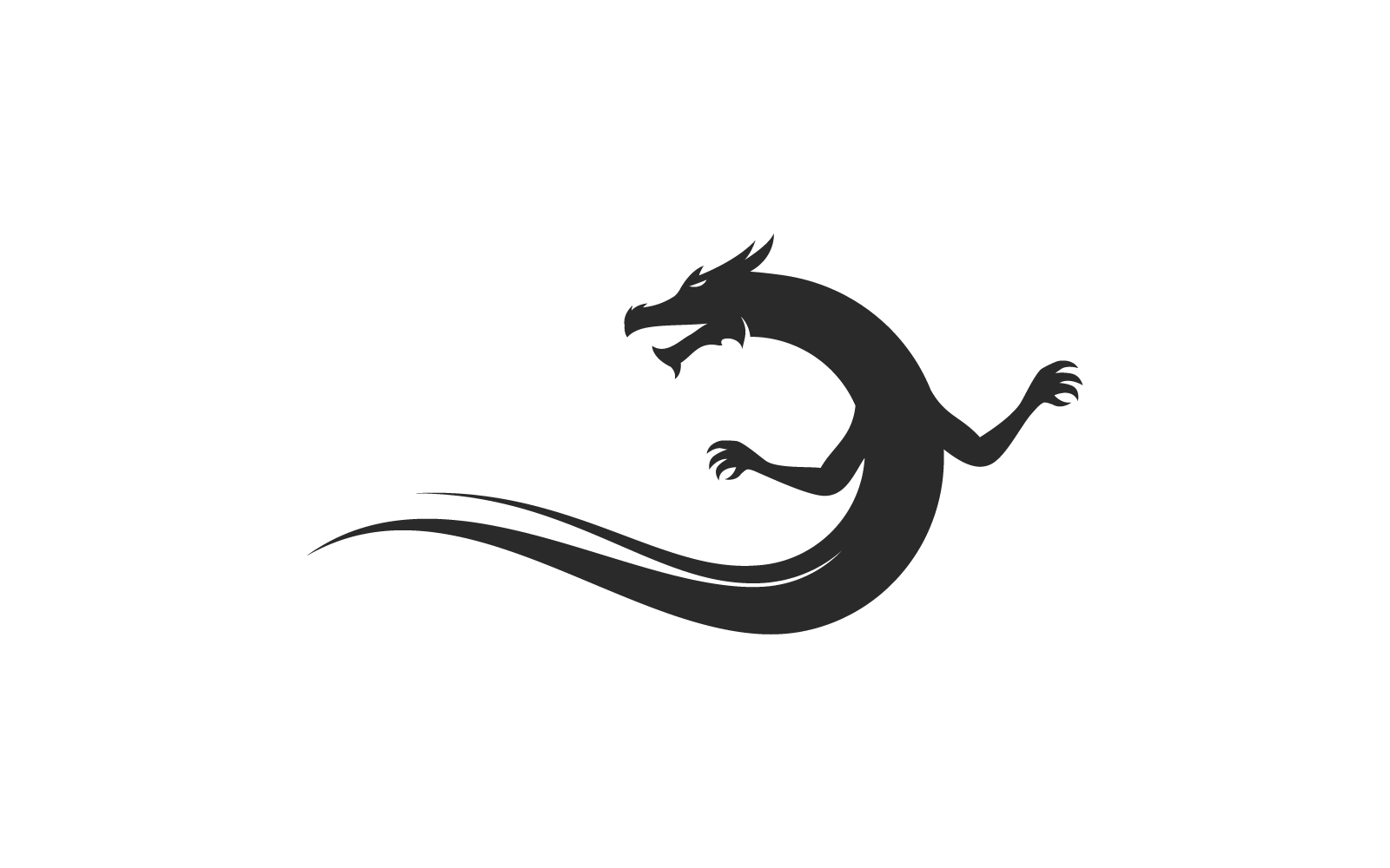 Drachenvorlage, Vektorgrafik-Logo, flaches Design