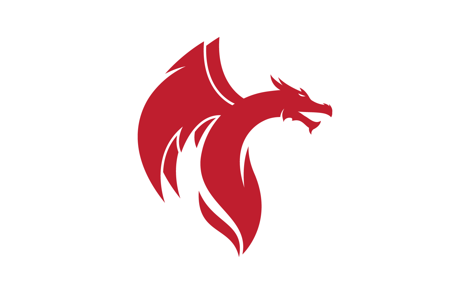 Dragon logo template icon vector flat design