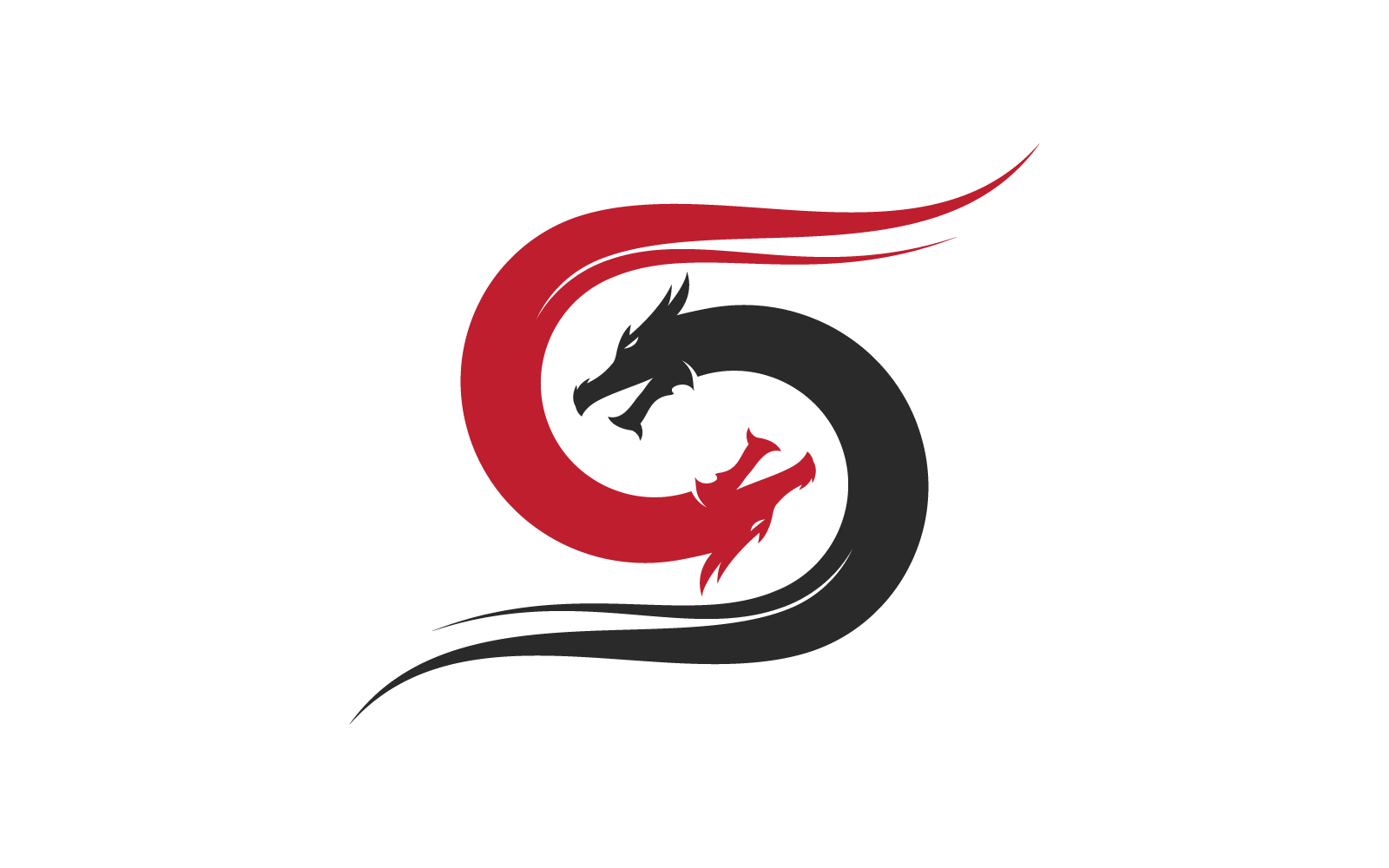 Dragon logo template vector flat design