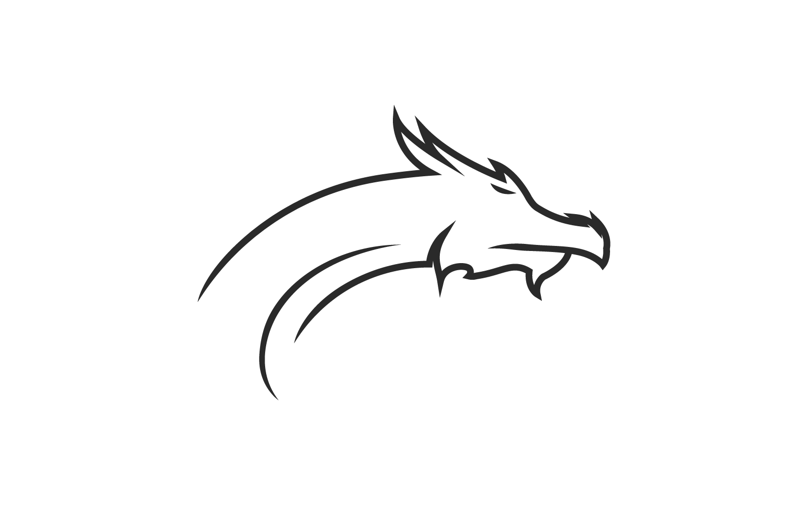 Dragon logo vector illustration flat design