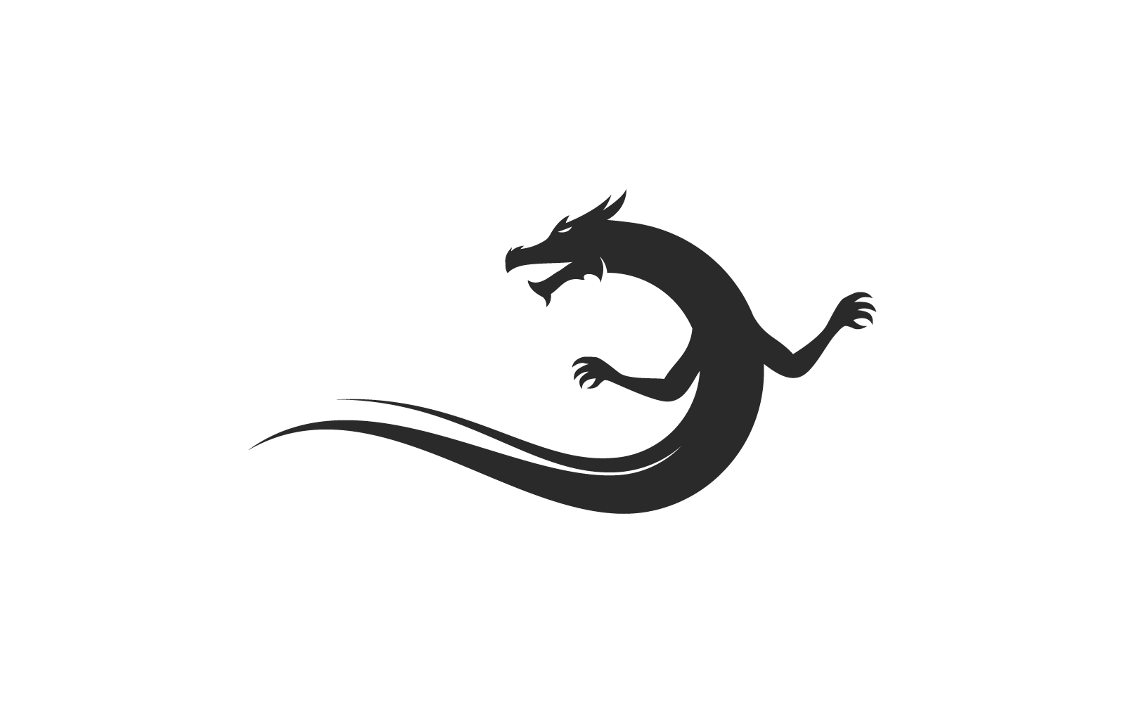 Dragon template vector illustration logo flat design