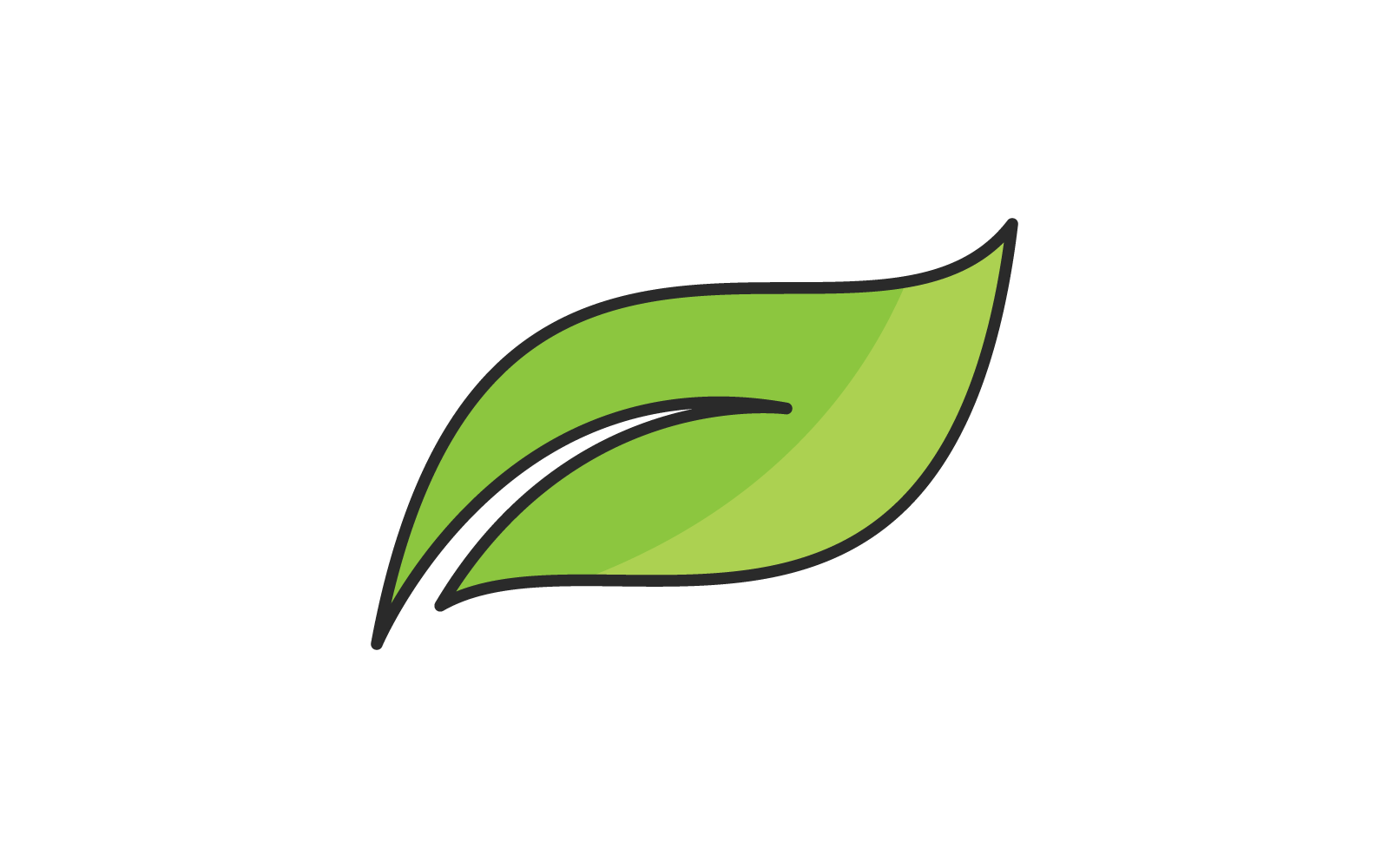 Green leaf illustration nature logo flat design vector template