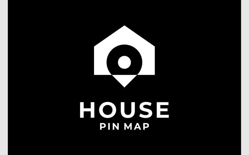 Home Location House Pin Map Logo Logo Template