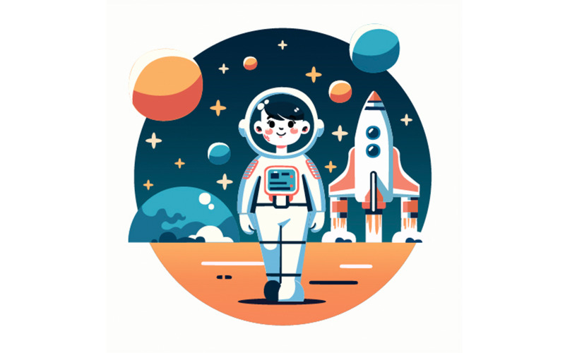 International Day of Human Space Flight Background Illustration