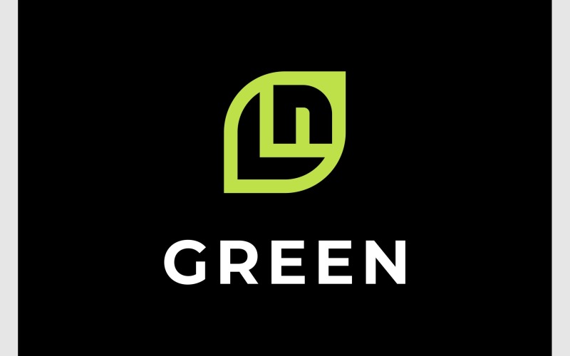 Letter L N Leaf Green Fresh Logo Logo Template