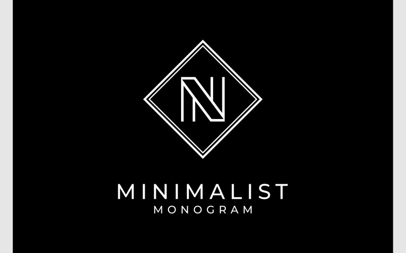 Letter N Minimalist Monogram Logo Logo Template