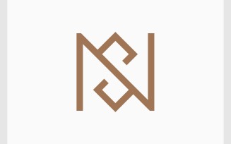 Letter N S Minimalist Monogram Logo