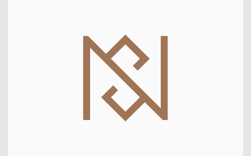 Letter N S Minimalist Monogram Logo Logo Template
