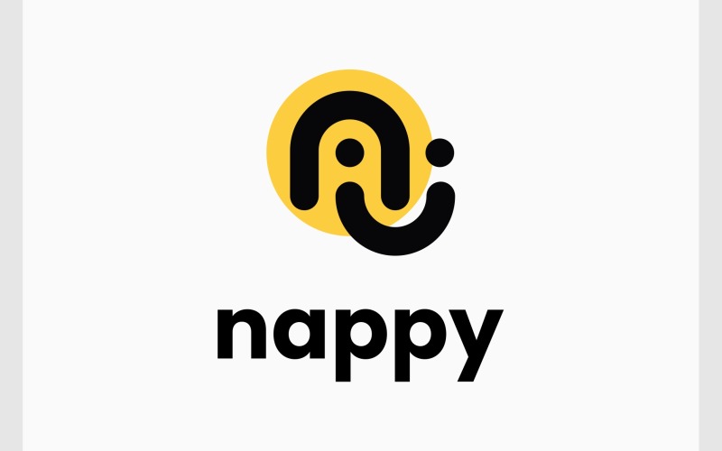 Letter N Smile Face Happy Logo Logo Template