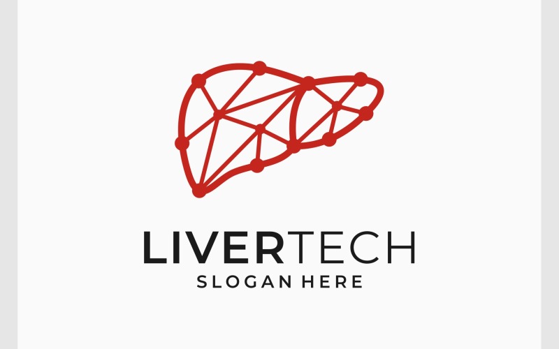 Liver Organ Connection Tech Logo Logo Template