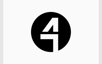 Number 4 Arrow Up Circle Logo