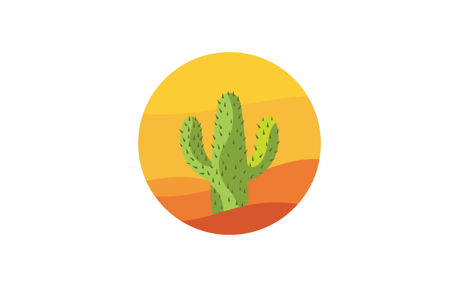 Plantilla de vector de diseño de ilustración de cactus