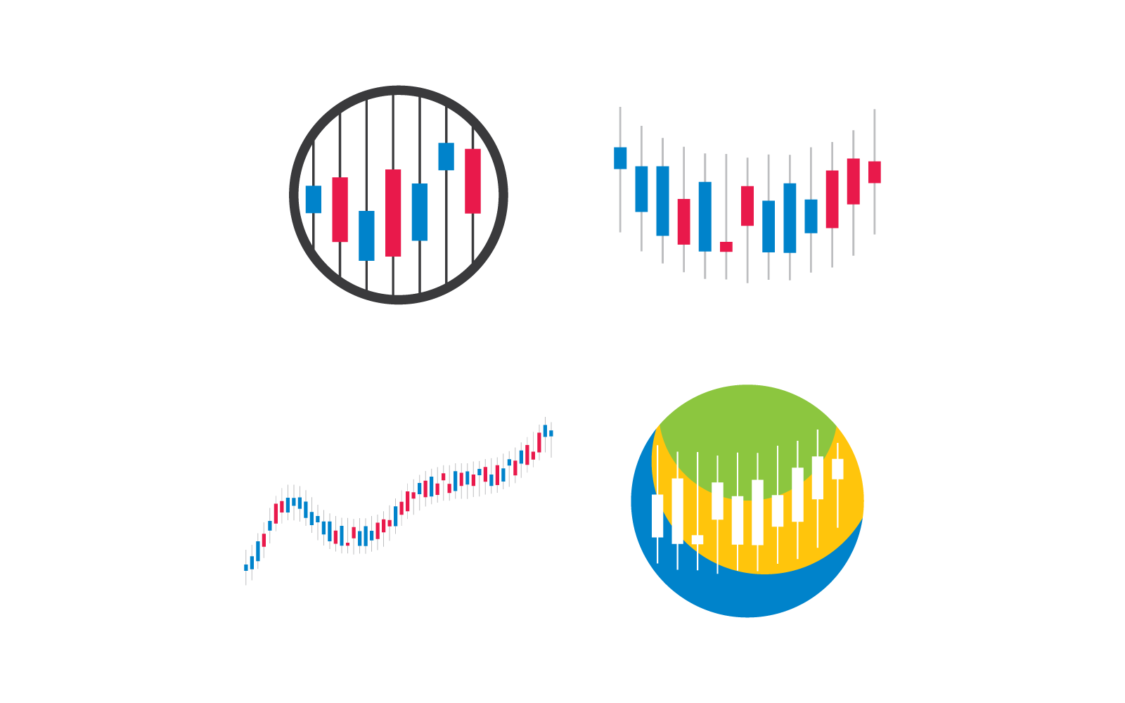 Шаблон логотипа векторного плоского дизайна Business Trading