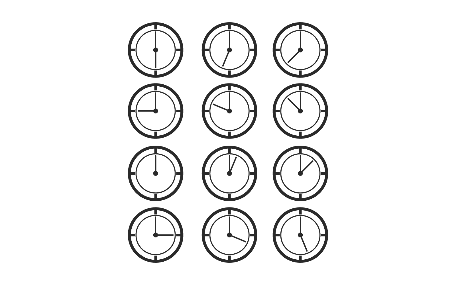 Time set icon vector in flat design template