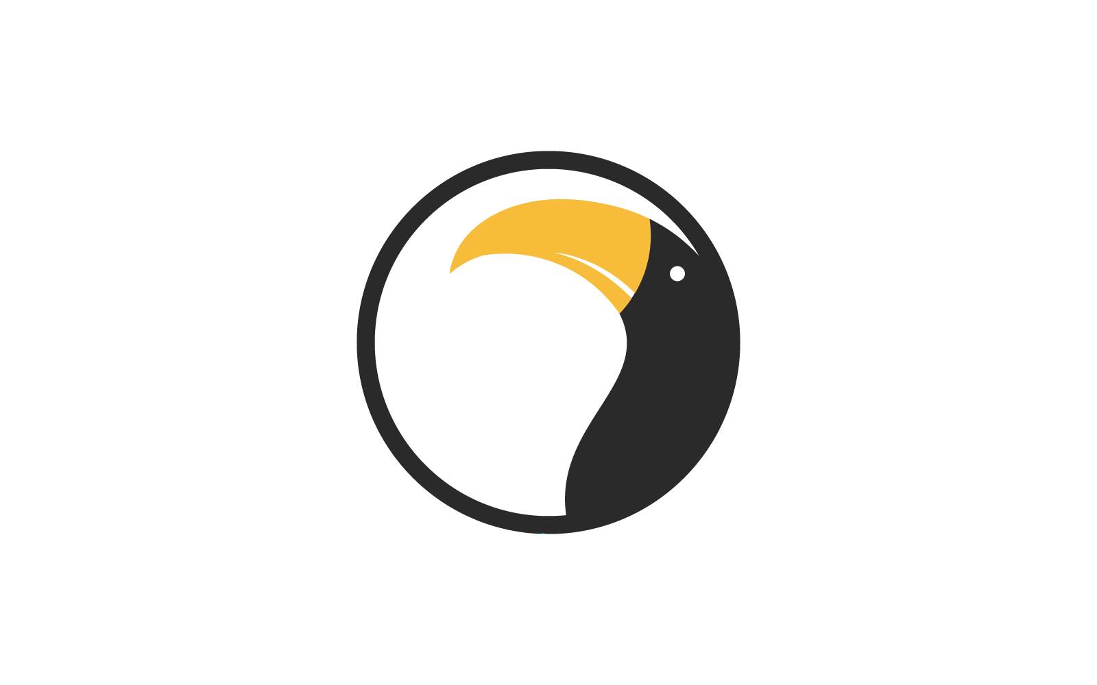 Toucan logo illustratie vector platte ontwerpsjabloon