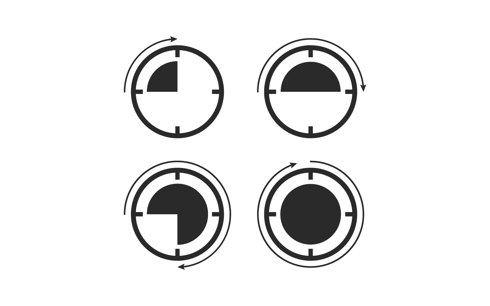 Vector de icono de tiempo establecido en diseño plano