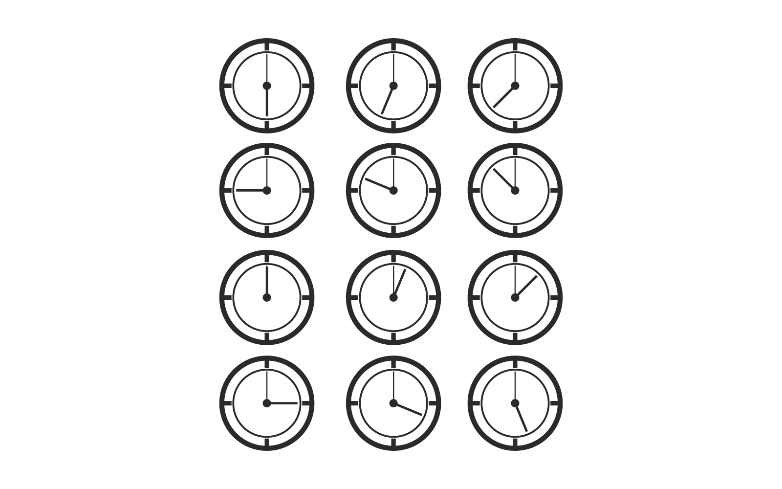 Vector de icono de tiempo establecido en plantilla de diseño plano