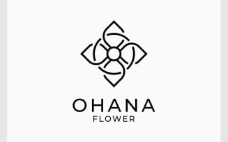 Flower Leaf with Letter O Logo