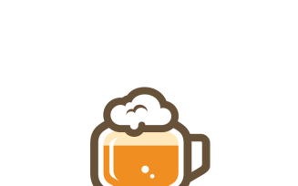 Hexagon Beer Vector Logo Design Template