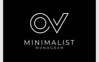 Letter O V Minimalist Monogram Logo