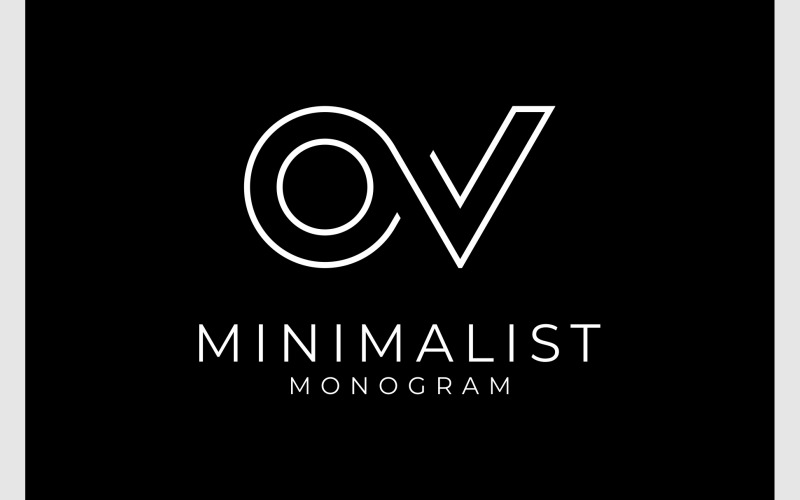 Letter O V Minimalist Monogram Logo Logo Template