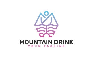 Mountain Drink Logo Template Design