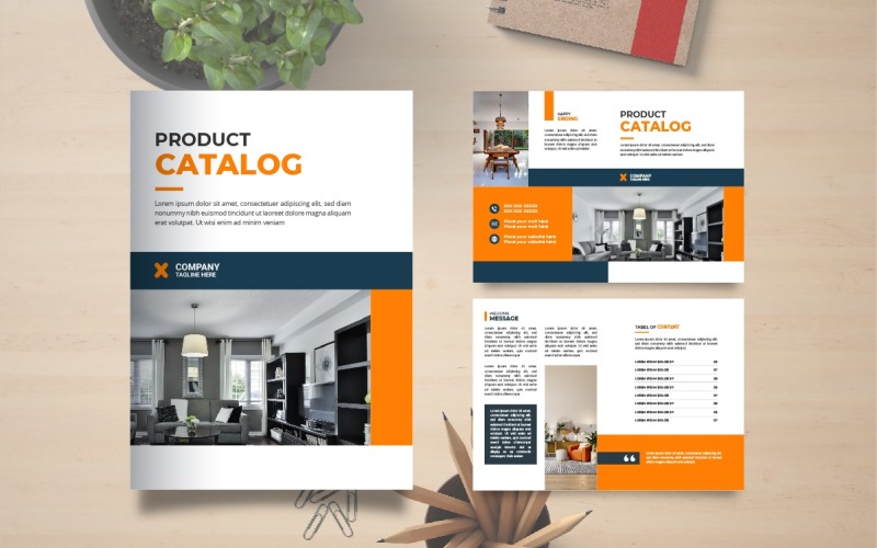 Product catalog design or product catalogue template, Company product catalog portfolio Corporate Identity