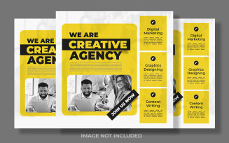 Creative Agency Yellow And White Minimal Social Media Post