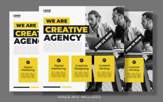 Creative Agency Yellow White Minimal Social Media Post