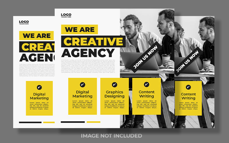 Creative Agency Yellow White Minimal Social Media Post