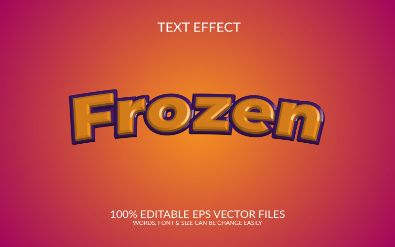 Frozen vector eps 3d text effect design. Illustration