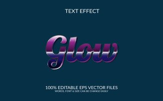 Glow changeable vector text effect design.