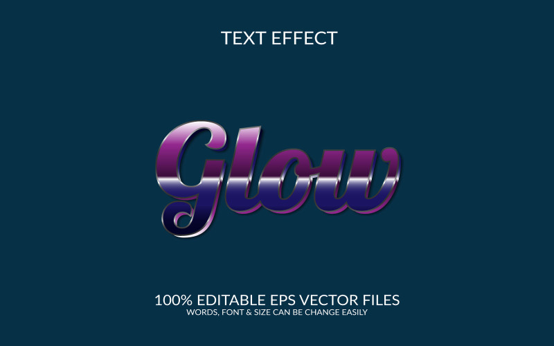 Glow changeable vector text effect design. Illustration