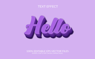 Hello customize 3d text effect illustration.