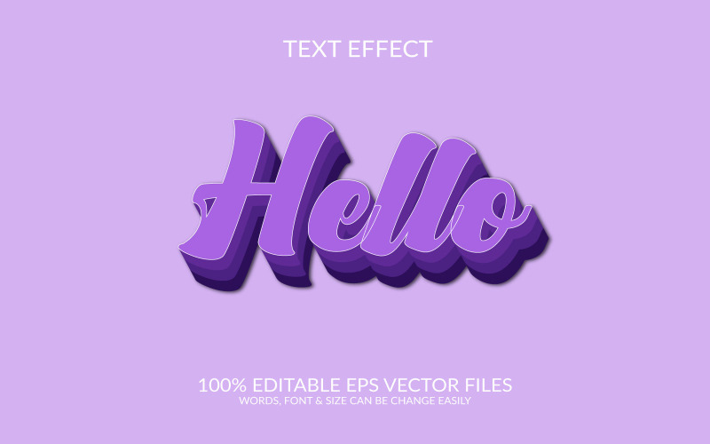 Hello customize 3d text effect illustration. Illustration