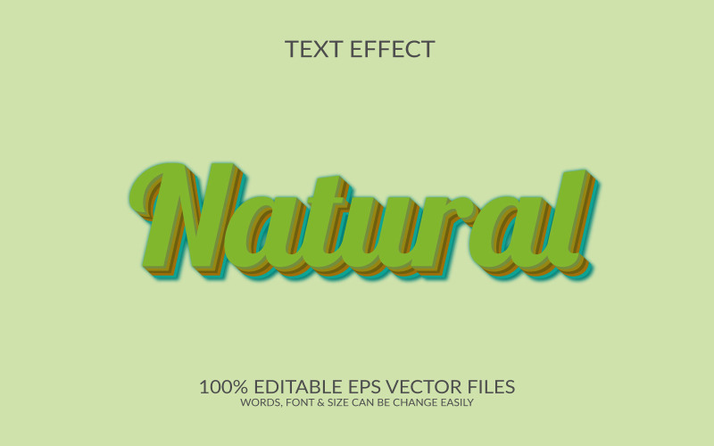 Natural vector eps 3d text effect template. Illustration