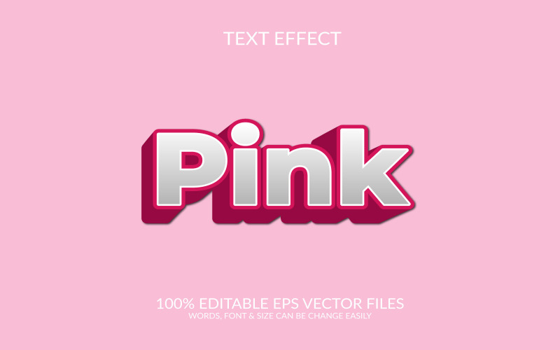 Pink vector eps changeable 3d text effect. Illustration