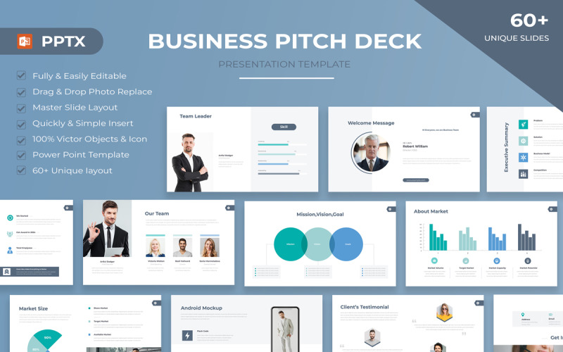 Pitch Deck Presentation Template Layout PowerPoint Template