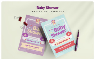 Playful Baby Shower Invitation Portrait