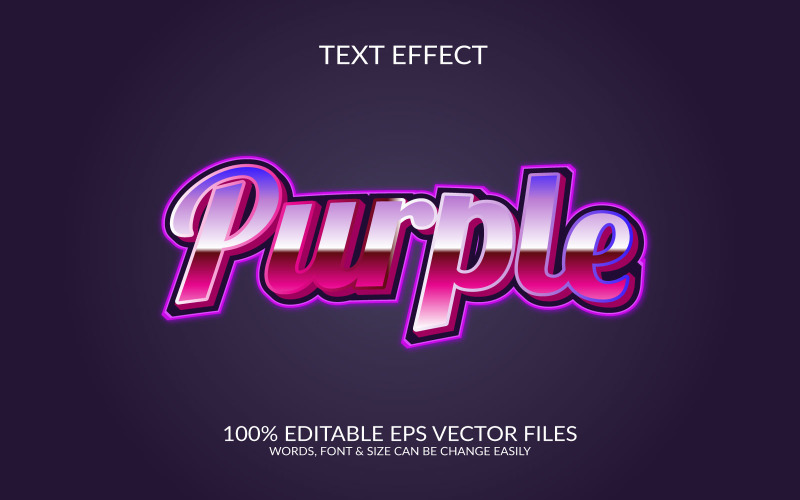 Purple fully customize 3d text effect illustration. Illustration