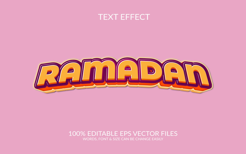 Ramadan Mubarak vector eps text effect. Illustration