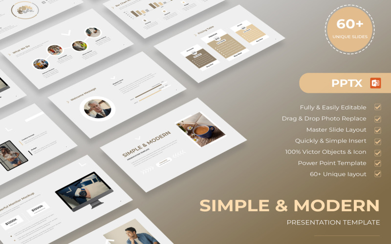 Simple And Modern Presentation Template PowerPoint Template