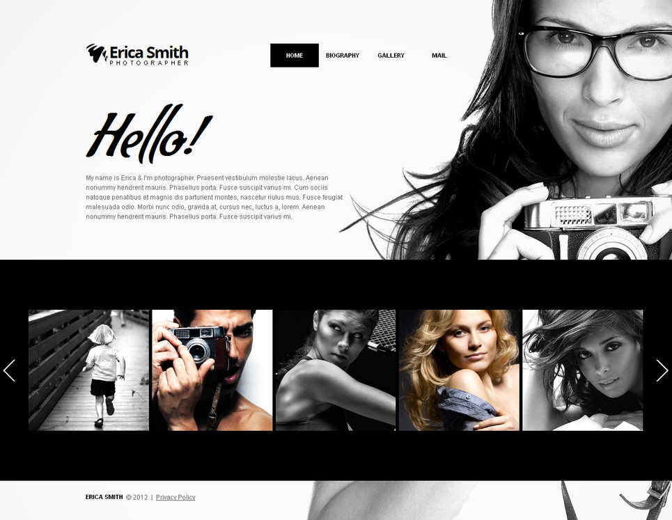 Black and White Photo Portfolio Template for Photographers - image