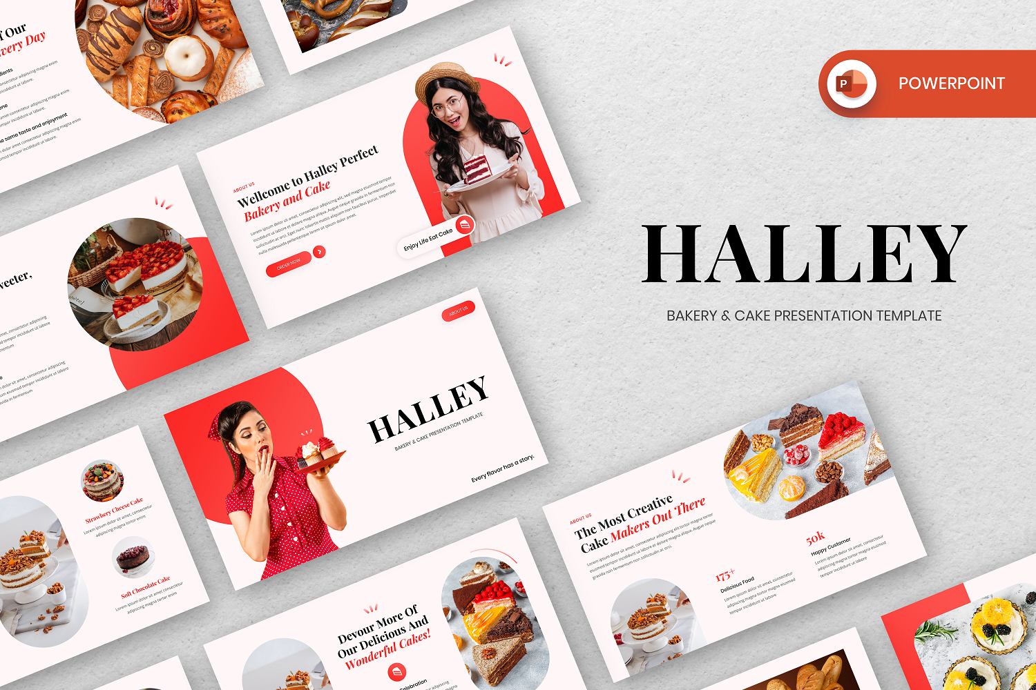 Halley - Bakery And Cake Powerpoint Template