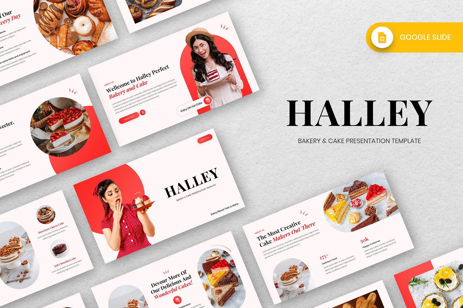 Halley - Bakery And Cake Google Slide Template