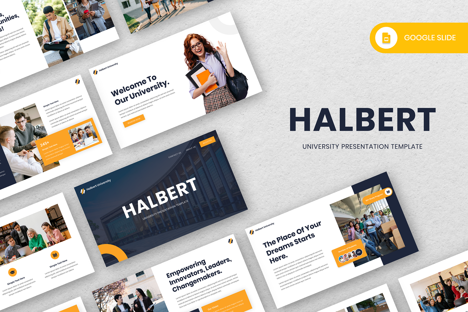 Halbert - University Google Slide Template