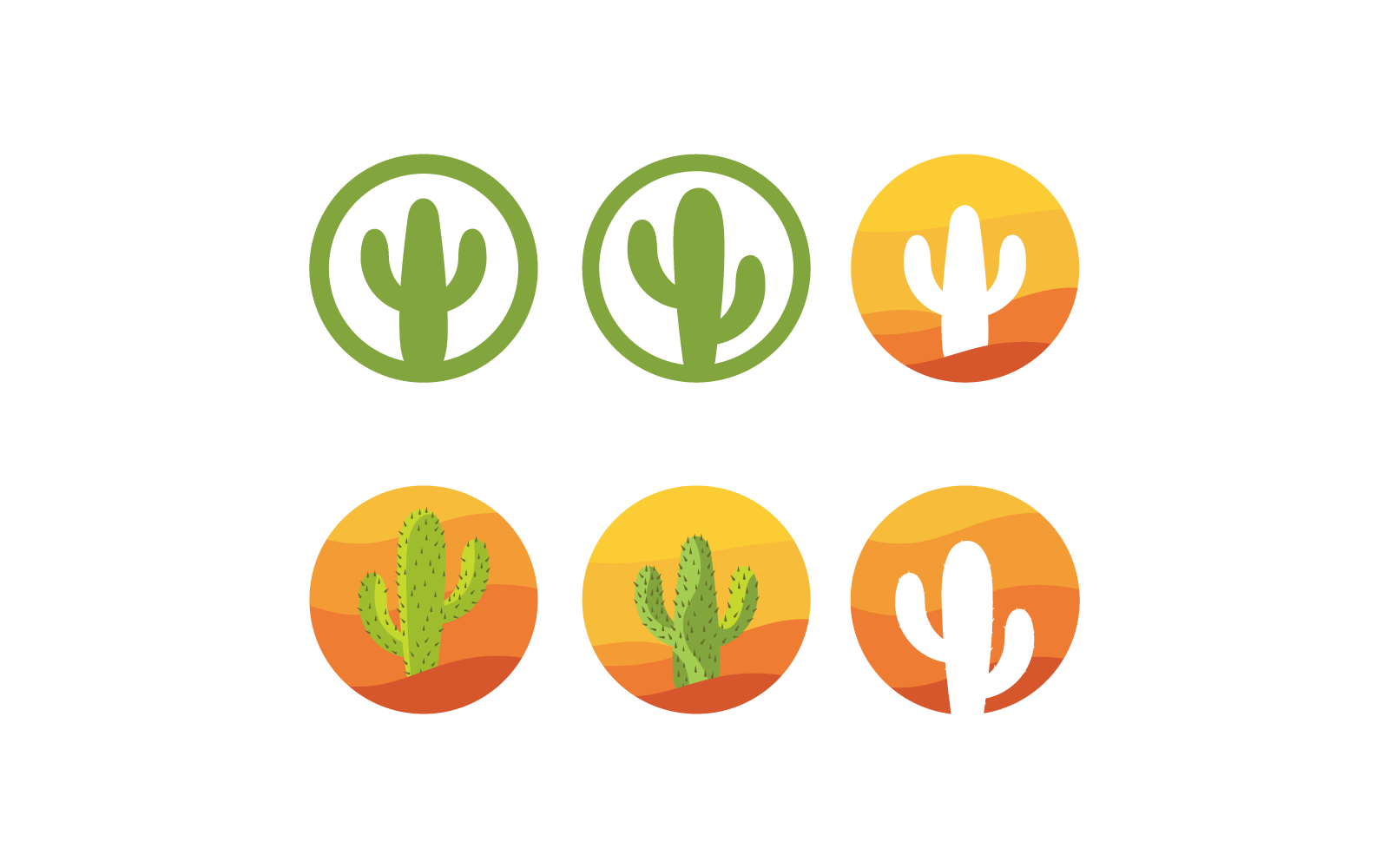 Cactus design illustration vector icon template Logo Template