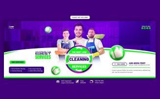 Cleaning Service Social Media Cover Template
