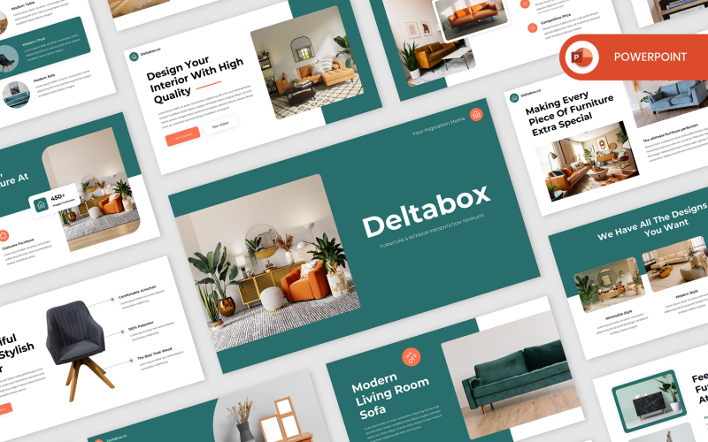 Deltabox - Furniture & Interior PowerPoint PowerPoint Template